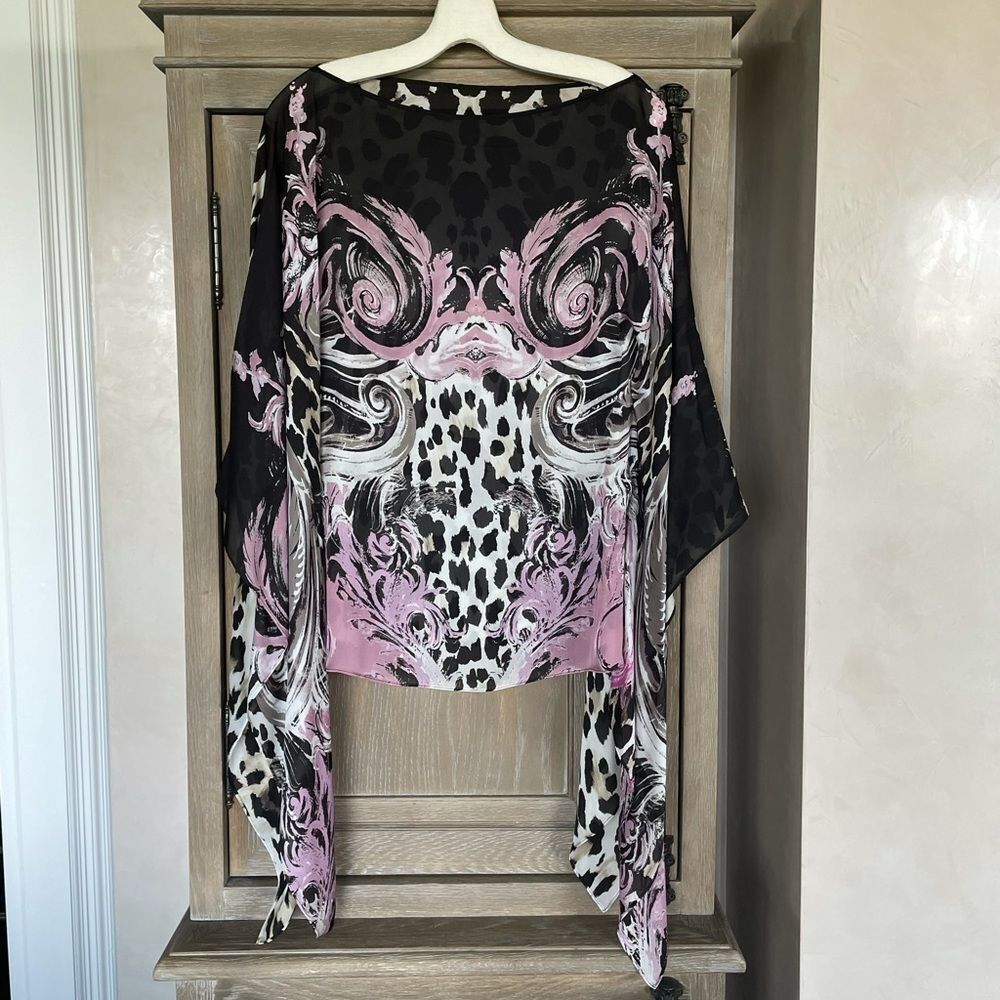 Roberto Cavalli silk animal print kaftan EU 38